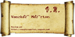 Vaszkó Márton névjegykártya