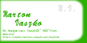 marton vaszko business card