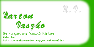 marton vaszko business card